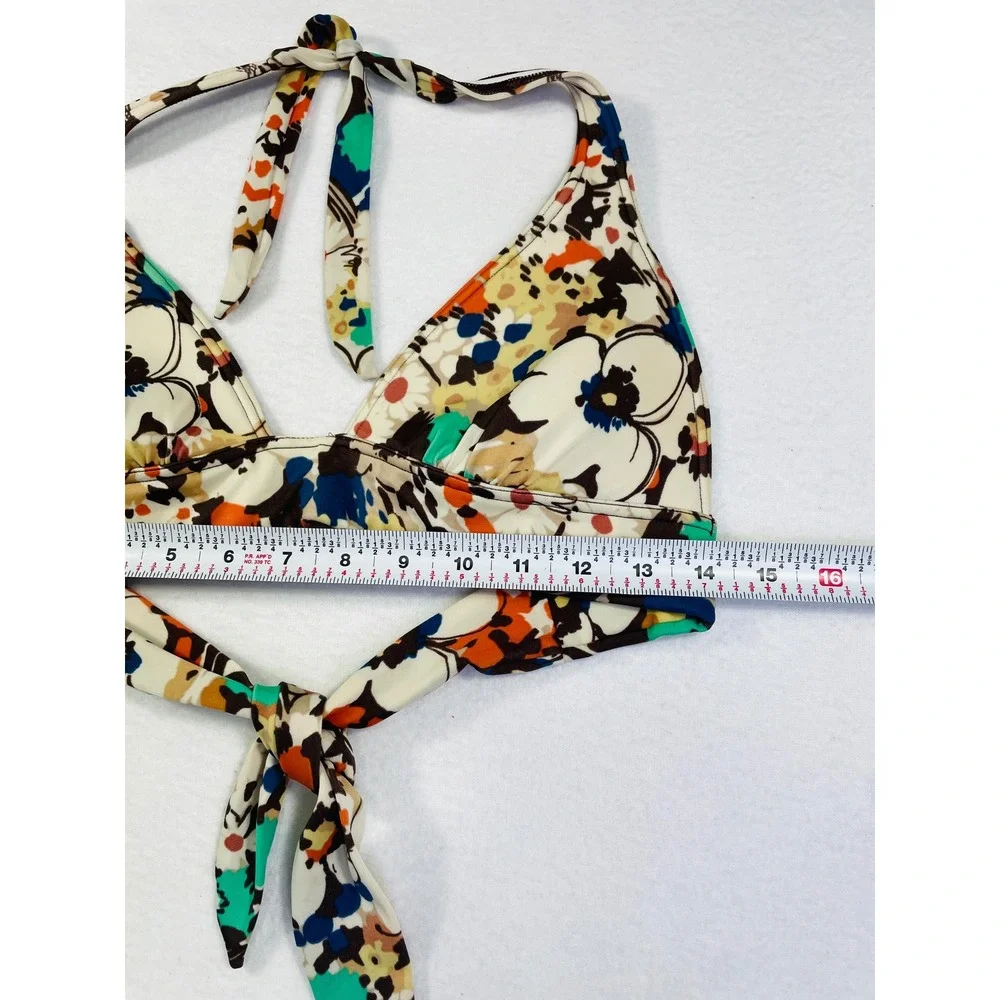 Victorias Secret Floral Bikini Set Hippie Halter T-Back Swimsuit Small Boho